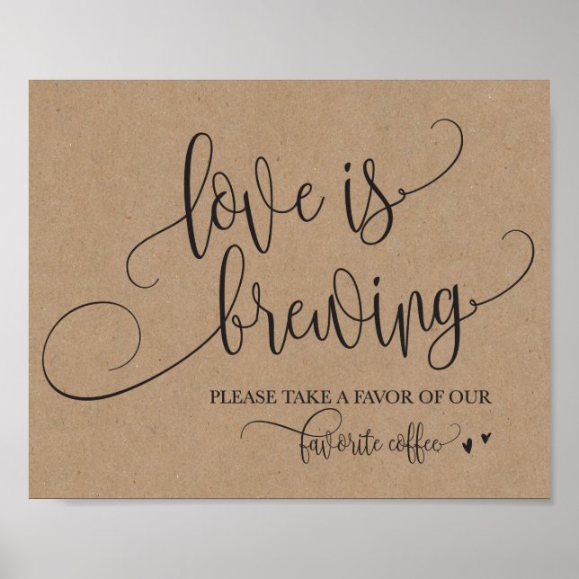 Liebe ist das Brechen von Kaffee Bar Wedding-Zeich Poster (Vorne)