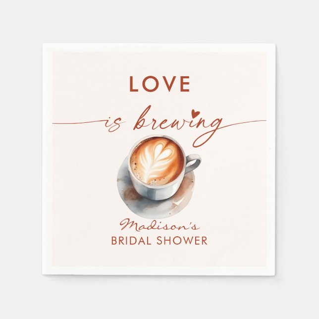 Liebe ist das Brechen von Kaffee geachtetes Brautp Serviette (Vorderseite)