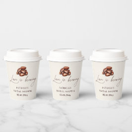 Liebe ist das Brechen von Kaffeebohnen Brautparty Pappbecher