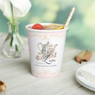 Liebe ist das Brewing Brautparty Tee Party Pappbecher