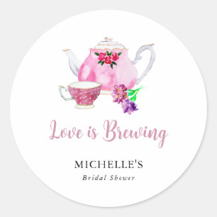 Liebe ist das Brewing Brautparty Tee Party Runder Aufkleber
