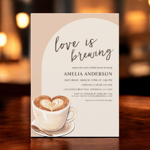 Liebe ist das Brewing Chic Arch Coffee Brautparty Einladung
