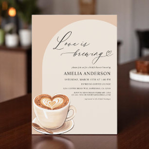 Liebe ist das Brewing Heart Arch Coffee Brautparty Einladung