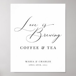 Liebe ist das Brewing Modern Black Wedding Coffee  Poster