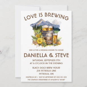 Liebe ist das Brewing Mountain Beer Themed Brautpa Einladung