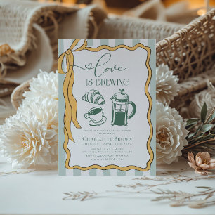 Liebe ist das Brewing Scribble Coffee Brautparty Einladung