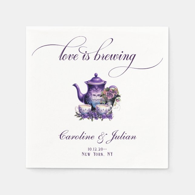Liebe ist das Brewing Tea Party Gothic Brautparty Serviette (Vorderseite)