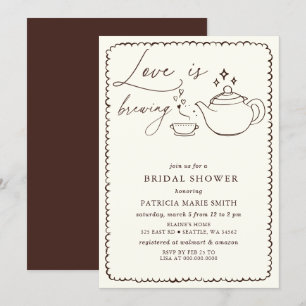 Liebe ist das Brewing Tee Brautparty Einladung