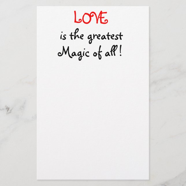 Liebe ist der beste Zauber aller !-Schreibwaren Briefpapier (Vorderseite)