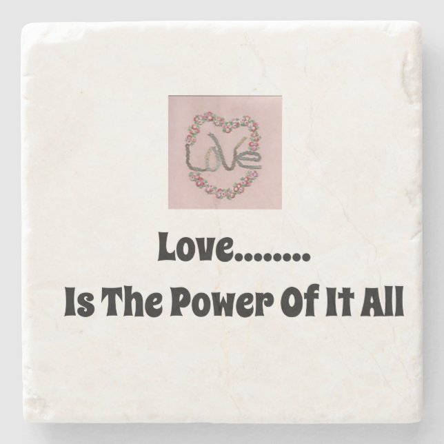 Liebe ist der Power Steinuntersetzer (Vorderseite)