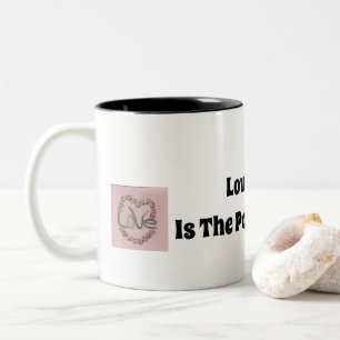 Liebe ist der Power Zweifarbige Tasse