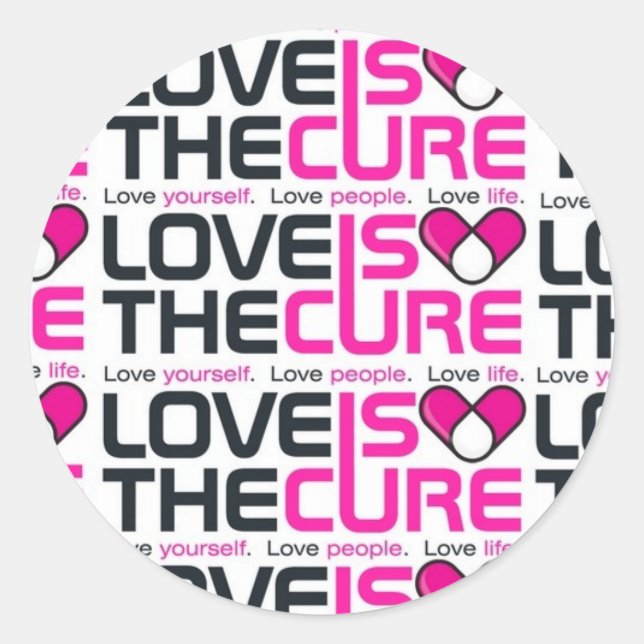 Liebe ist der reine rosa Aufkleber (Vorderseite)