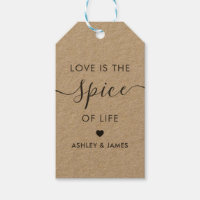 Liebe ist der Spice of Life Wedding Tag, Kraft