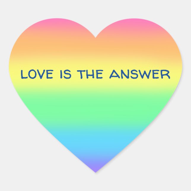 Liebe ist die Antwort auf Regenbogen Herz-Aufkleber (Vorderseite)