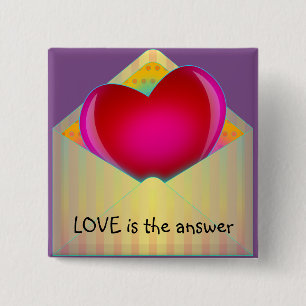 "LIEBE ist die Antwort" niedlicher Button