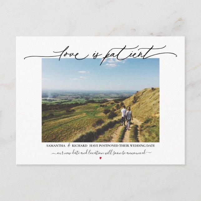 Liebe ist die Aufschiebung der Hochzeit von Patien Postkarte (Vorderseite)