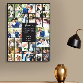 Liebe ist die Beste Adventure Wedding Foto Collage Leinwanddruck