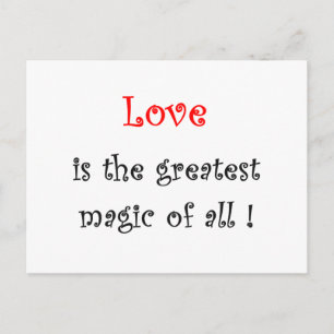 Liebe ist die beste Magie aller Postkarten !