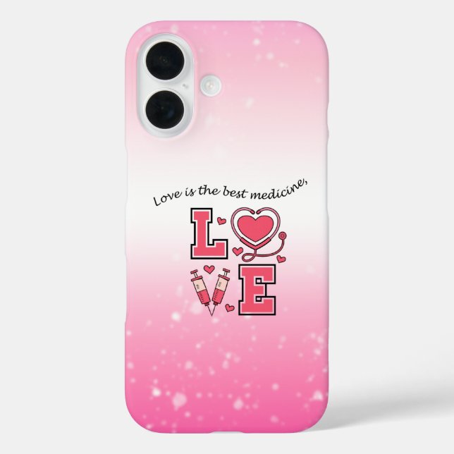 Liebe ist die beste Medizin - Fall per Telefon iPhone 16 Hülle (Rückseite)