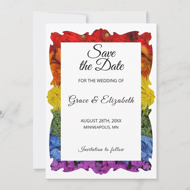 Liebe ist die florale Liebe Save the Date Karte (Vorderseite)