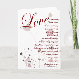 Liebe ist die Heilige Schrift Hochzeitsglückwünsch Karte