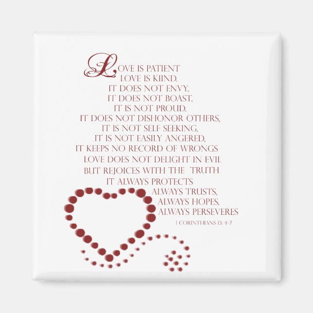 Liebe ist die Liebe des Patienten ist Typ 1 Korint Magnet (Vorne)