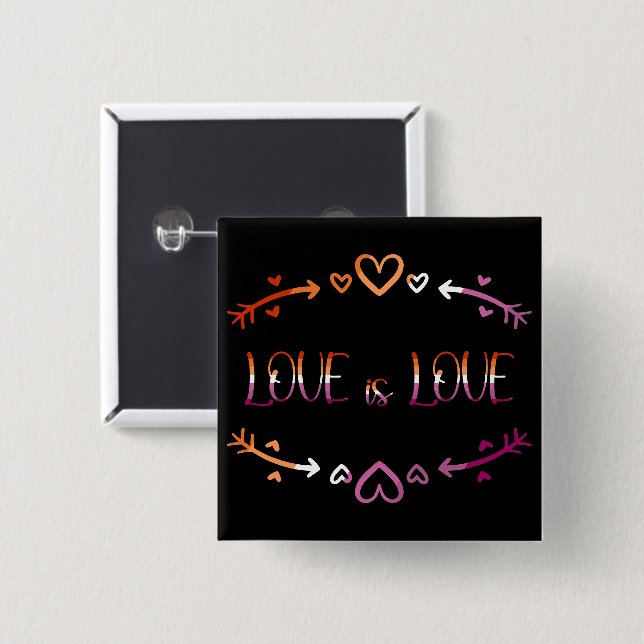 Liebe ist die Liebe Lesbischer Preis Monat Schaltf Button (Vorne & Hinten)
