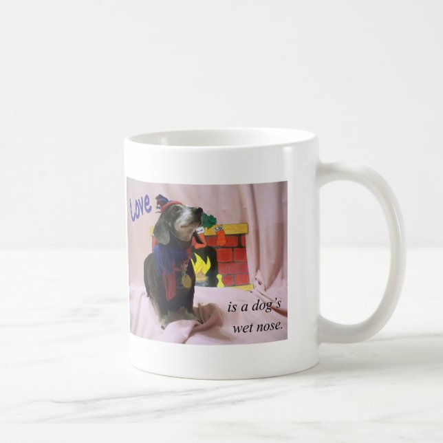 Liebe ist die nasse Nase eines Hundes Kaffeetasse (Rechts)