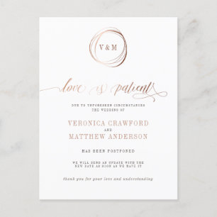 Liebe ist die Rose der Patienten Gold Hochzeitwech Einladungspostkarte