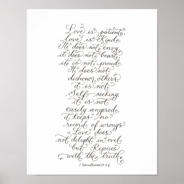 Liebe ist die Typografie der von Patienten inspiri Poster (Vorne)