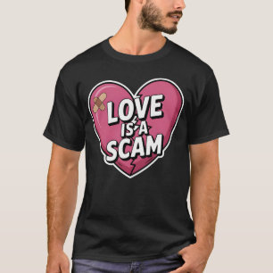 Liebe ist ein Betrug Anti-Valentins-Herz T-Shirt