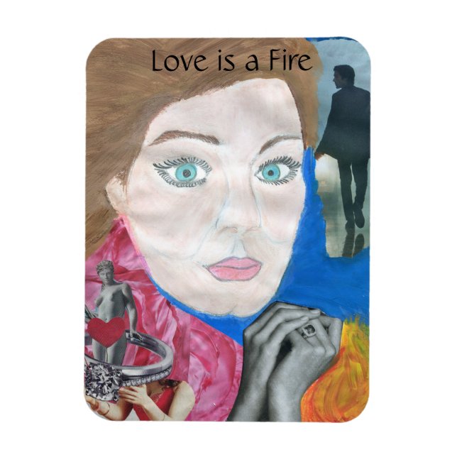 Liebe ist ein Fire Pop Art Magnet (Vertikal)