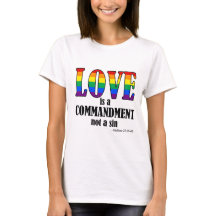 Liebe ist ein Gebot-grundlegendes T-Shirt