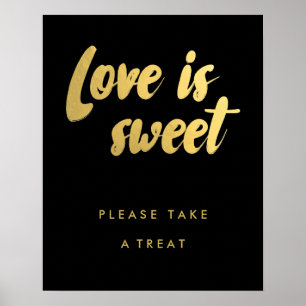 Liebe ist ein goldenes Goldzeichen   bearbeitbare  Poster