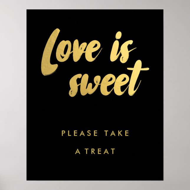 Liebe ist ein goldenes Goldzeichen | bearbeitbare  Poster (Vorne)