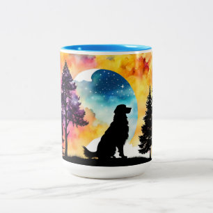 Liebe ist ein Hund, der für Sie gewartet wird Zweifarbige Tasse
