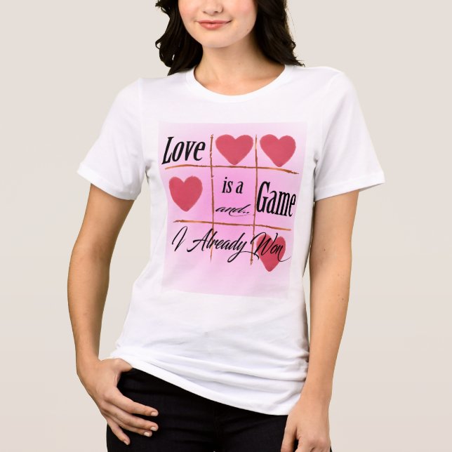 Liebe ist ein Spiel - Romantisches Tic-Tac-Toe Des Tri-Blend Shirt (Vorderseite)