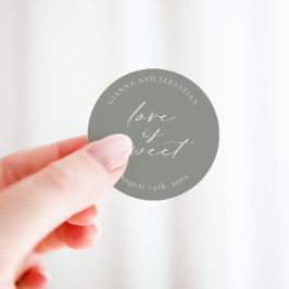Liebe ist ein süßer Aufkleber, Personalisiertes Ga Runder Aufkleber