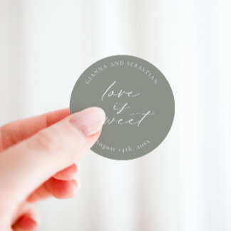 Liebe ist ein süßer Aufkleber, Personalisiertes Ga Runder Aufkleber