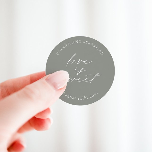Liebe ist ein süßer Aufkleber, Personalisiertes Ga Runder Aufkleber (Von Creator hochgeladen)