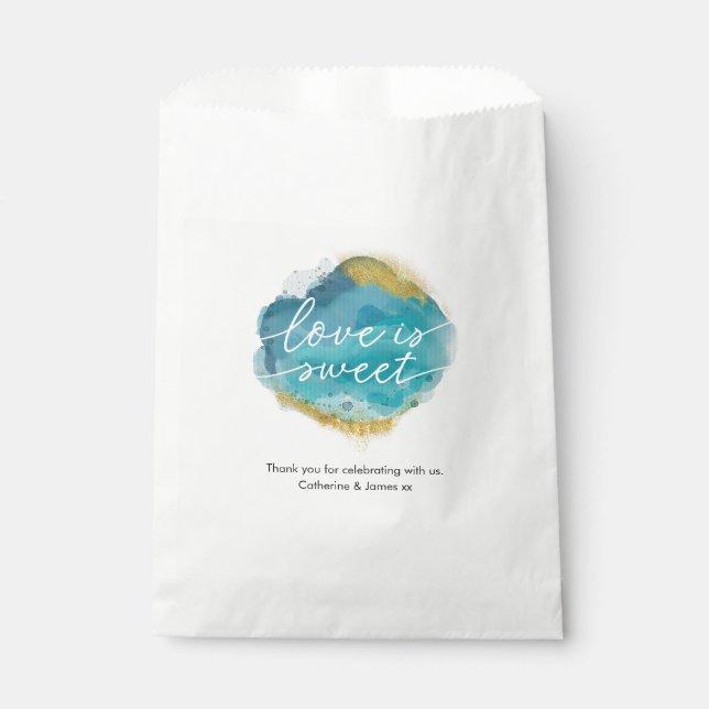 Liebe ist ein süßer Strand Hochzeitsfeiern Geschenktütchen (Vorderseite)