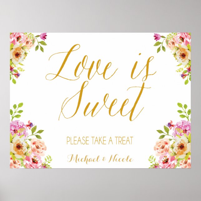 Liebe ist ein süßes Zeichen | Romantische Blüten | Poster (Vorne)