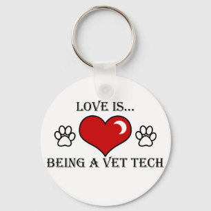 Liebe ist ein Tierarzt Tech-Schlüsselanhänger Schlüsselanhänger