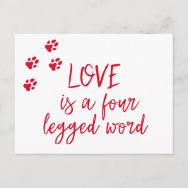 Liebe ist ein vierbeiniges Wort - Niedliches Dog Z Postkarte