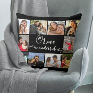 Liebe ist ein wunderbares Ding Black Gray 10 Foto Kissen
