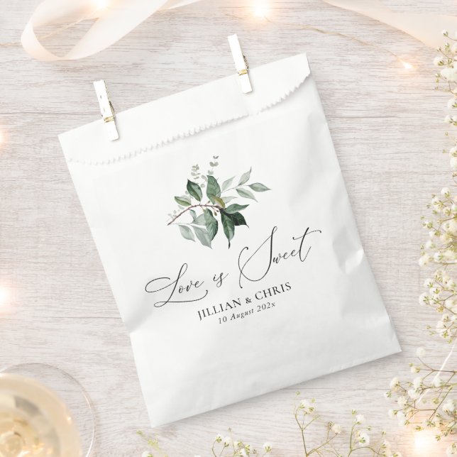Liebe ist eine Blumenhochzeit im Grünen Geschenktütchen (Ausgeschnitten)
