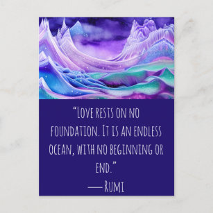 Liebe ist eine endlose digitale Kunst im Meer Postkarte
