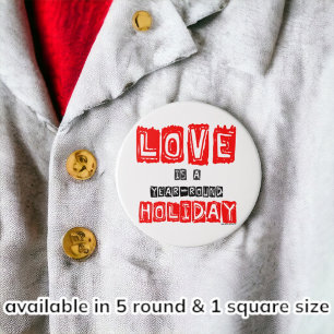 Liebe ist eine Feiertags-Typografie während des Button