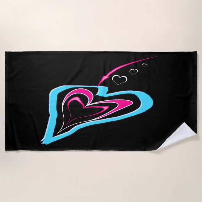 Liebe ist eine Herzenspur Strandtuch (Vorderseite)