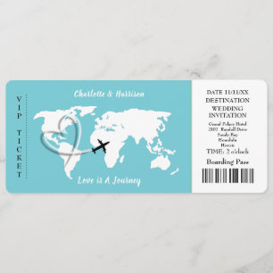 Liebe ist eine Reise-Weltkarte Thema Hochzeit Einladung